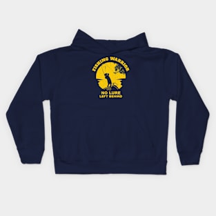 Fishing Warrior No Lure Left Behind Funny Fishing Saying - Yellow Kids Hoodie